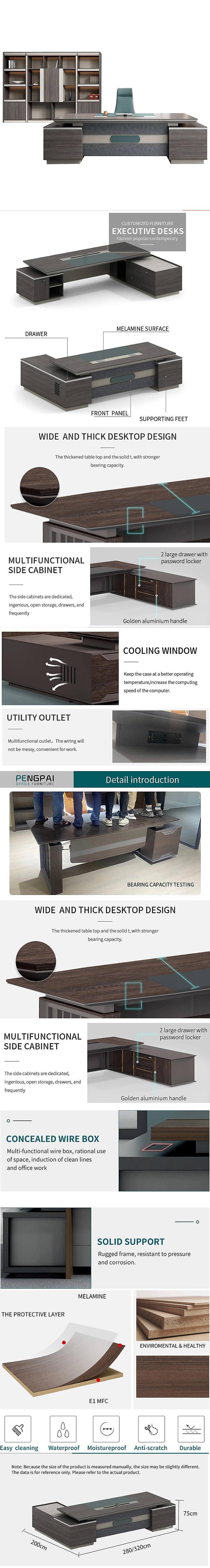 Contemporary Design One-stop Shopping Office Furniture Panel Type Simple Assembly Desk