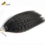 Kinky Straight Prebonded Nano Human Hair Extensions Natural Black 18inch