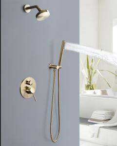 Quality OEM Brushed Golden Concealed Rain Shower Faucets wholesale