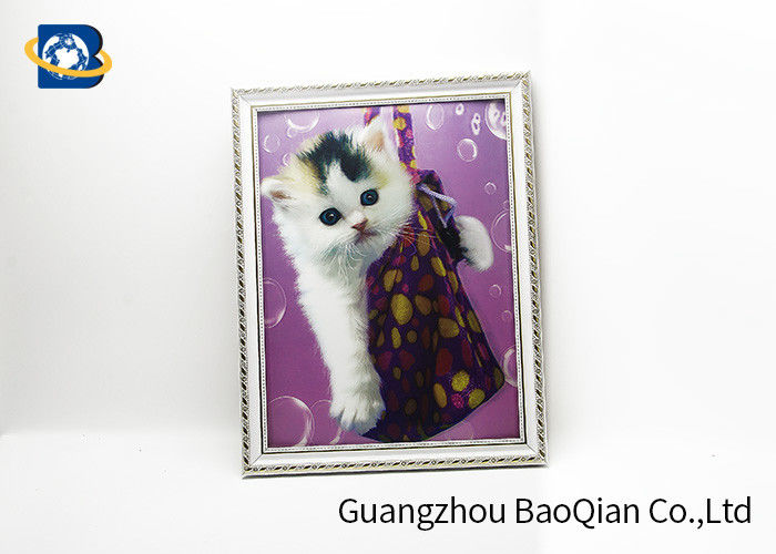 House Wall Printing 3D Lenticular Pictures Cute Cat / Panda Animal Flip Image