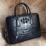 Alligator Leather Key Lock Closure Businessmen Laptop Briefcase Genuine