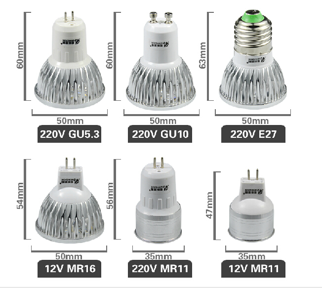 3W LED Spot Light MR16 base Epistar 3 pcs 1W