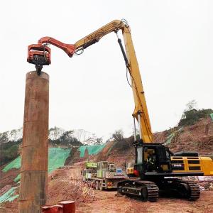 Quality Long Reach Excavator Pile Driving Arm Hydraulic Piling Attachment for Construction wholesale