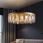 Modern living room chandeliers round gold hanging art deco lamp(WH-CY-241)