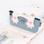 Zippered Canvas Pencil Bag in Adorable Cartoon Cat Print for Personalized