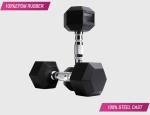 2.5kg 5kg 7.5kg 10kg Cast iron Black Rubber Coated Hex Fixed Dumbbell