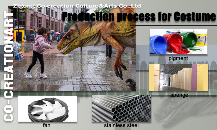 Customized Detachable Animatronic Dinosaur Costume For Theme Park Decoration