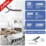 60" Ceiling Fan Light Quiet Indoor Decorative 3 Wood Blade Dc Motor