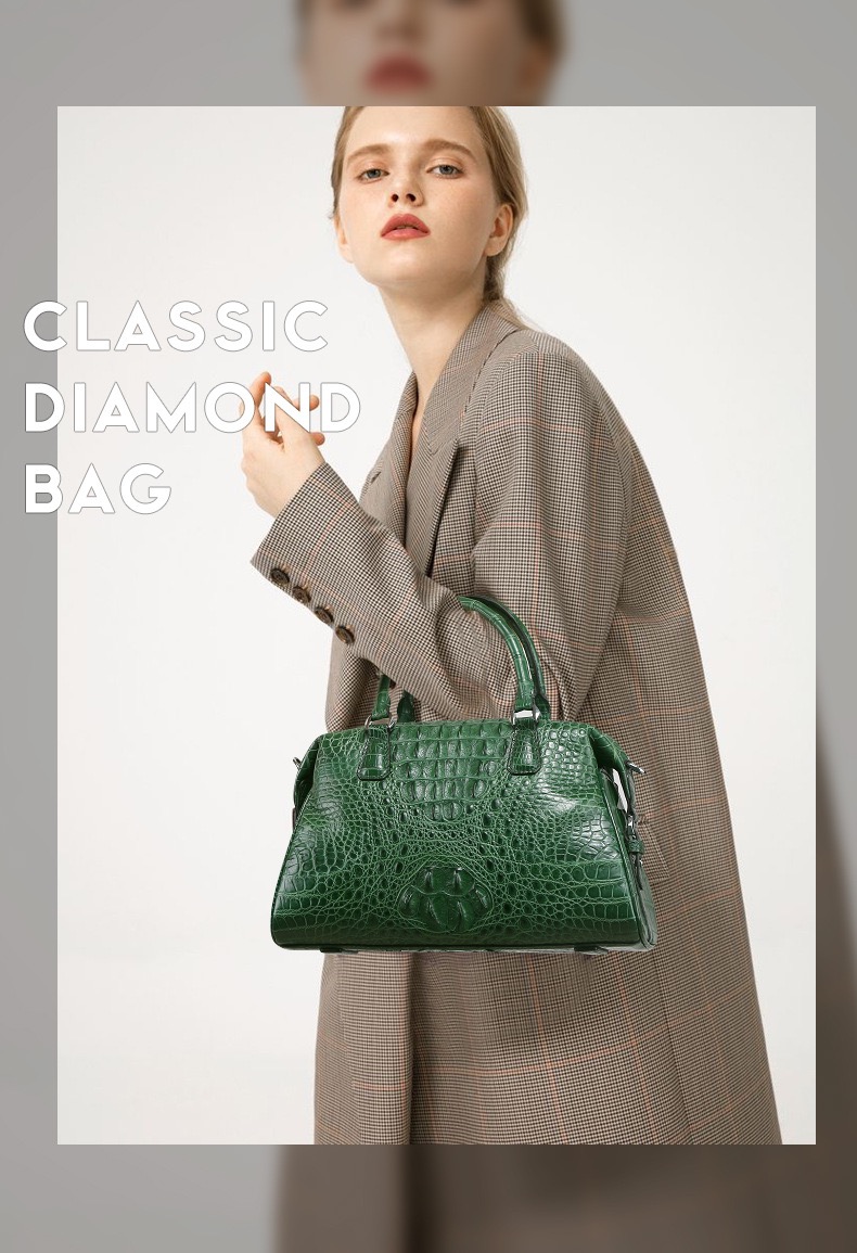 Genuine Crocodile Skin Lady Purse Authentic Real Alligator Leather Female Handbag Long Strap Women's Large Shoulder Bag