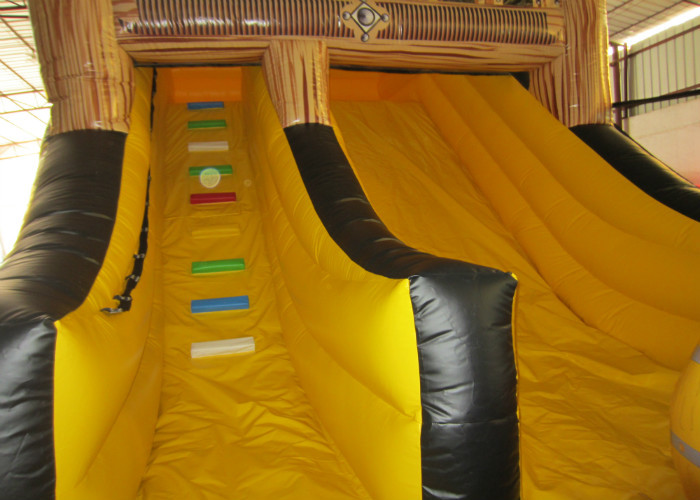 Big Dinosaur Inflatable Pirate Ship With Slide Enviroment - Friendly