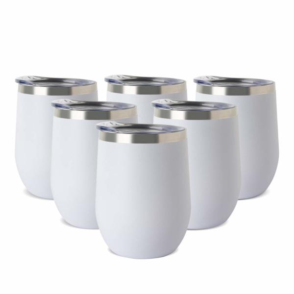 12oz White Stainless Steel Coffee Mug Double Wall Design For Long Time