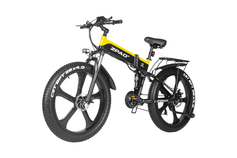 26 inch Disc Brake Folding Frame Fat Ebike with 48V 1000W Motor and 12.8AH Hidden Battery