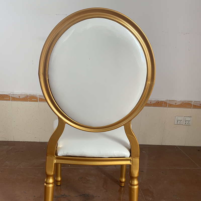 Party Hall Wedding Banquet Chairs Rental Round Back Restaurant Gold 38x40x93cm