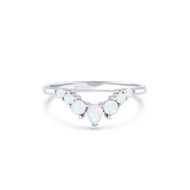 925 Sterling Silver Natural Gemstone Jewelry Round Faceted Rainbow Moonstone Engagement Ring
