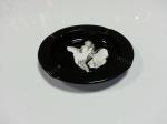 Printed Round Black Metal Tin Plate Serving Tray For Food / Water