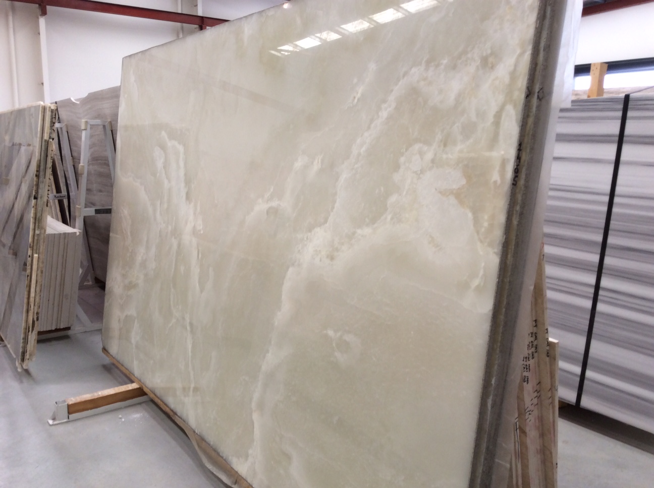 Polished Translucent backlit Marble White Onyx Slab