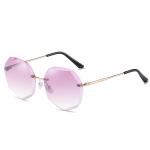 BSCI Oversized Shades Female Trendy UV400 Rimless Designer Sunglasses