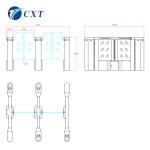 Office Building Speed Gate Turnstile Servo Motor SUS304 RFID