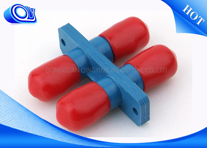 Gray blue ST Type Fiber Optic Coupler Duplex Adapter For Telecommunication