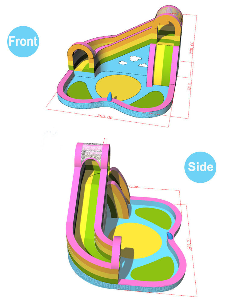Quadruple Stitching Family Inflatable Bouncer With Pool