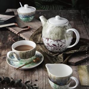 Quality 1000cc Demitasse Decorative Flowering Bone China Teapot And Cup Set wholesale