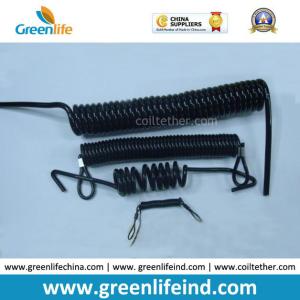 Quality Strong Plastic spiral Coil Lanyard Safety Tethers Black wholesale