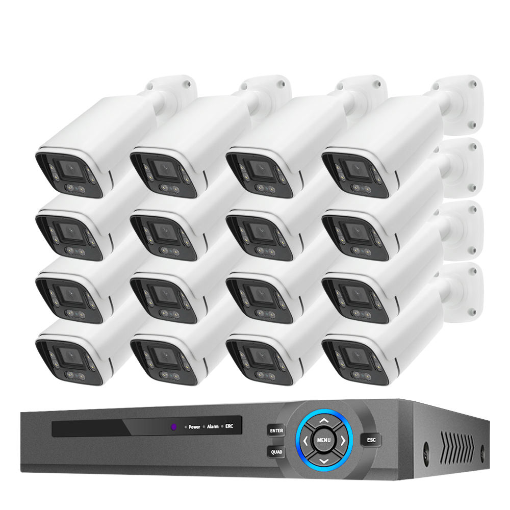 Customized 16 Channels outdoor Face Detection H.265 4K 8MP Wired POE IP Network cctv home security camera system