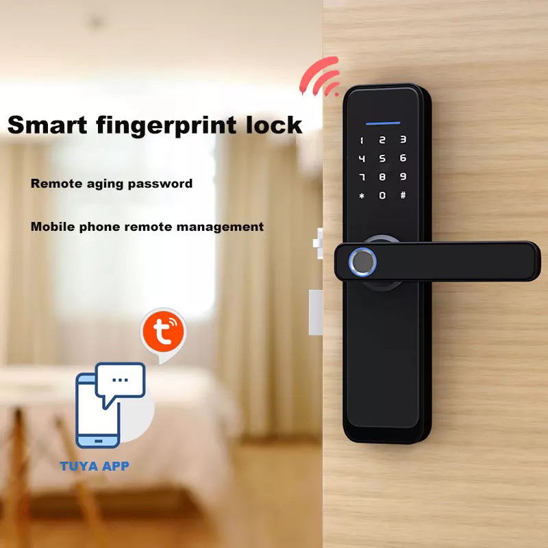 Intelligent Push Pull Door Lock Tuya WiFi Smart Keyless Entry Door Lock