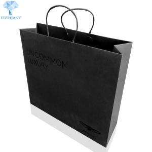 Quality Heavy Duty Printed Paper Carrier Bags 20×21×8cm Matte Black Gift Bags wholesale