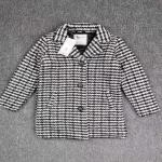 Black And White Children's Winter Clothes Thick Warm Melton Wool Coat