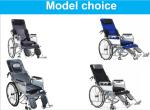 Hospital Lightweight Collapsible Wheelchair Blue Orange Light Foldable