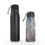 Black Double Wall Stainless Steel Water Bottles With Spout Lid BPA Free