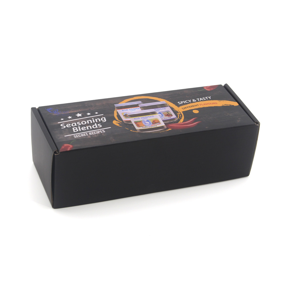 Custom Logo Printed Savory Spice Hot Sauce Bottle Packaging Shipping Box