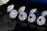 Fashion CZ Earring Studs Cartilage Earring for Women Copper CZ Zircon Leaf Small