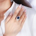 925 Sterling Silver Jewelry Created Emerald Ruby Gemstone Luxury Ring