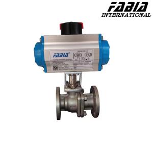 Quality DN40 Industrial Pneumatic Flange CF8 Ball Valve High Pressure Two Piece wholesale
