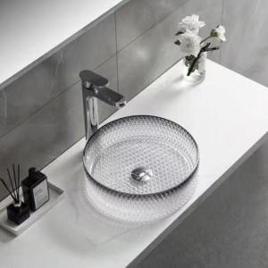 Quality Gradient Black Glass Wash Basin Diecasting Crystal Bathroom Vanity Sink wholesale