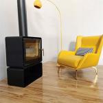 Modern European Style Indoor Freestanding Carbon Steel Wood Burning Stove