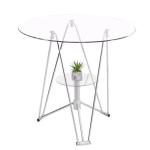 Glass Top Center Coffee Table , Marble Desktop Modern Center Table For Living