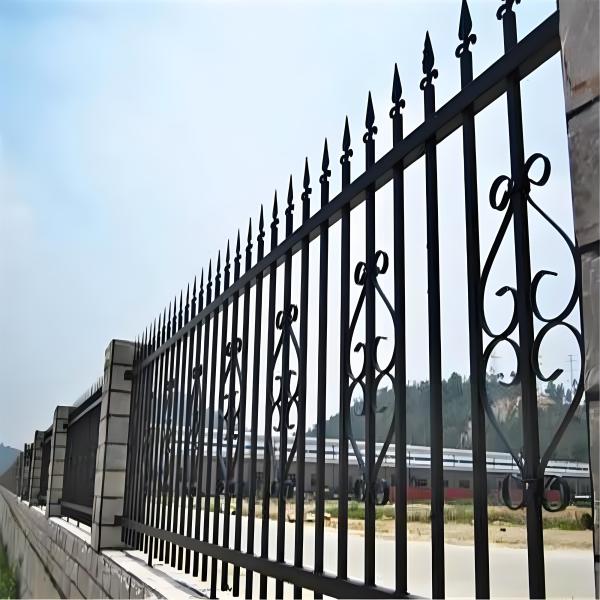 Cheap 1.8x3M Spearhead Iron Fence Panels Black Tubular Metal Fencing for sale