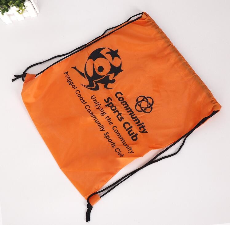 Recycled Foldable Nylon Polyester Tote Bag with logos polyester shopping bag Custom advertising handle non woven bag PAC