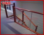 Steel Cable Stair VK75SC Aluminum Baluster Treed Beech Handrail 304 Stainless
