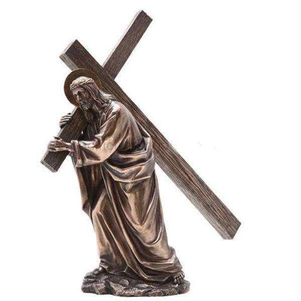 Religion Large metal Jesus cross bronze sculpture,customized bronze statues,
