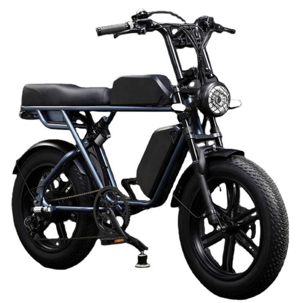 Dual 48V 15Ah Battery Electric Fat Tire Bike / Full Suspension Fat Tire Ebike