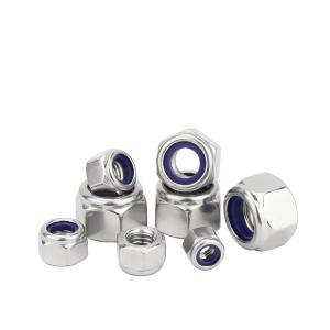 Quality SS304 SS316 Stainless Steel Hex Nylon Lock Nut Brass Material M3 M4 M5 M6 M8 M10 DIN982 DIN985 wholesale