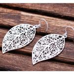 Sterling 925 Silver Leaves Design Dangle Earrings (XH057216W)