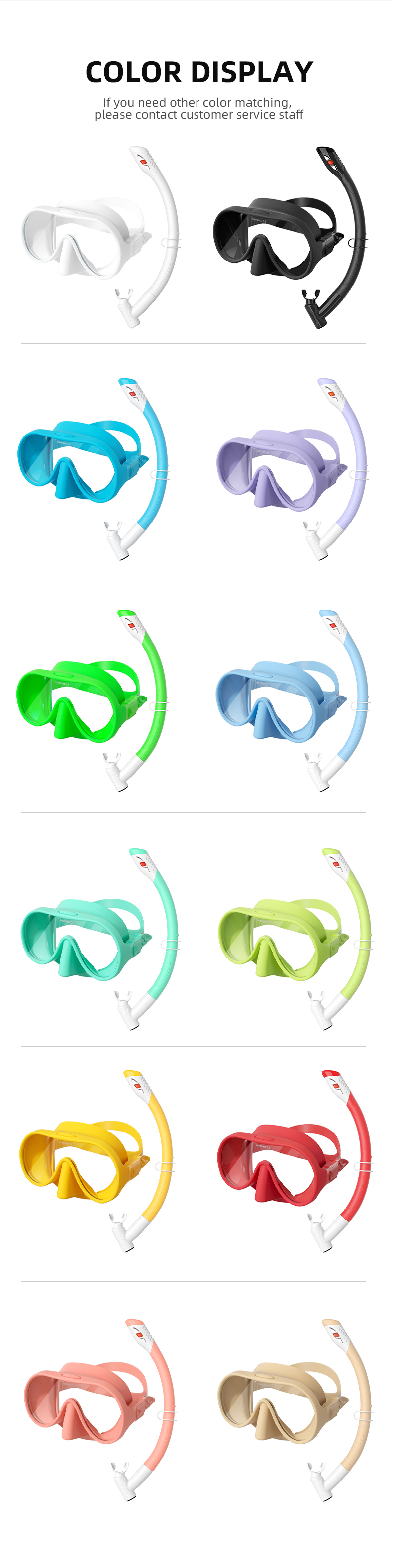 Waterproof Children'S Scuba Snorkel Mask Sets Customized