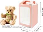 Flower Bouquet Paper Gift Bags With Handles, Wedding Party Bags Window Box Gift
