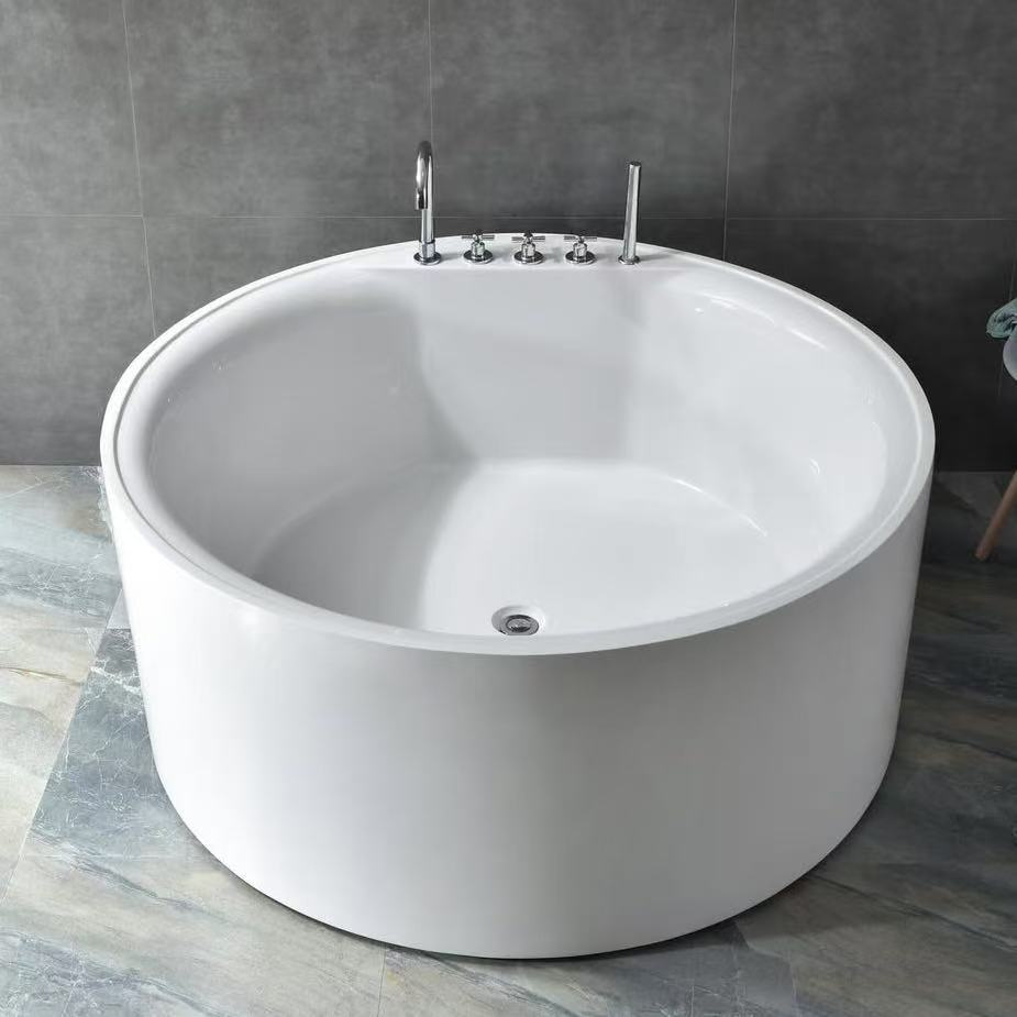 Round Seamless Bonding Acrylic Free Standing Bathtubs Stain Resistant
