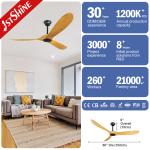 2022 Arrivals 60 Inch Brushed Nickel DC Motor Luxure Solid Wood Ceiling Fan 6